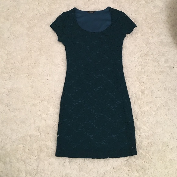 Green lace overlay dress