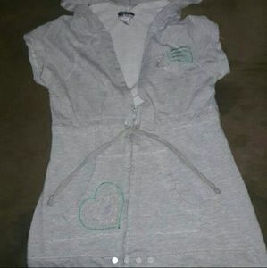 L Short Sleeve Hoodie/Swim Suit Cover Up