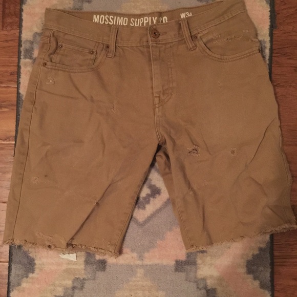 Distressed Khaki Shorts