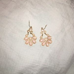 Pink oval design earrings