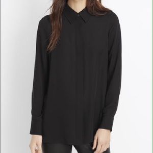 VINCE classic silk black blouse