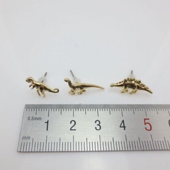 3 Piece Set Dinosaur Earrings - Picture 2 of 4