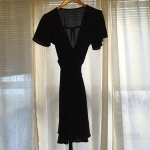Black reformation like wrap dress