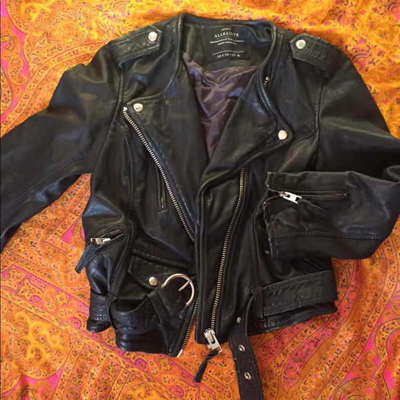 All Saints Jackets & Blazers - AllSaints Cropped Riley Biker Jacket