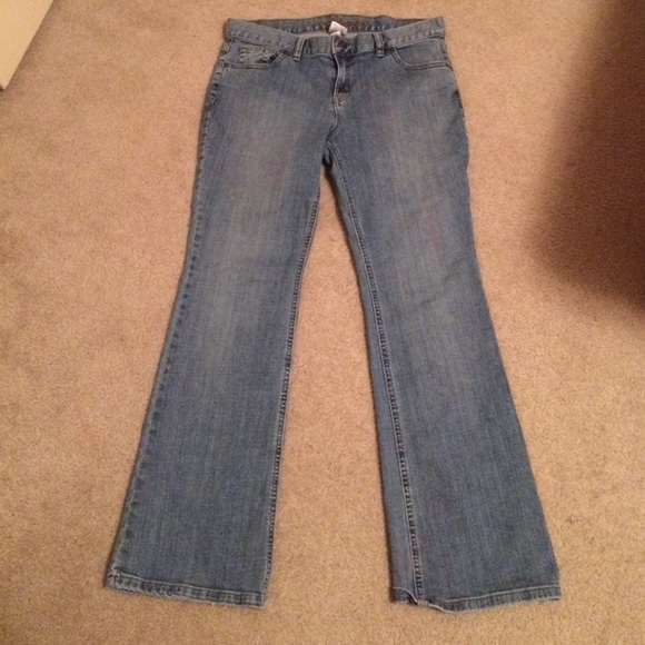Lands End light blue true denim boot-cut jeans