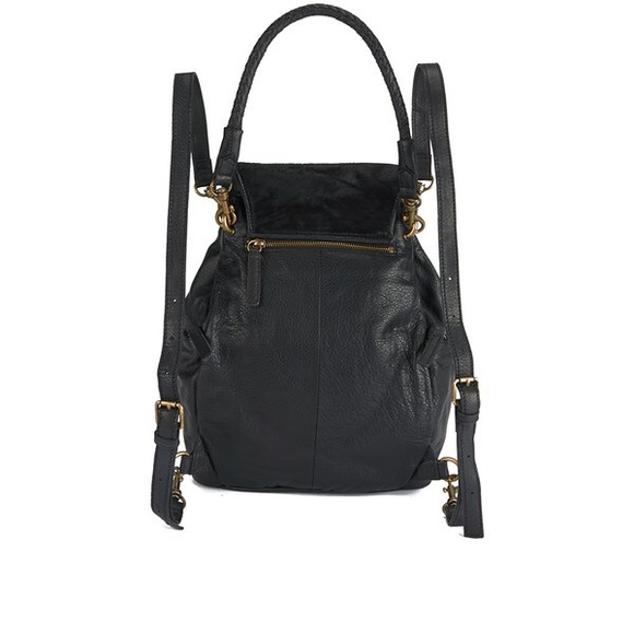 Liebskind IDA- pony black leather backpack