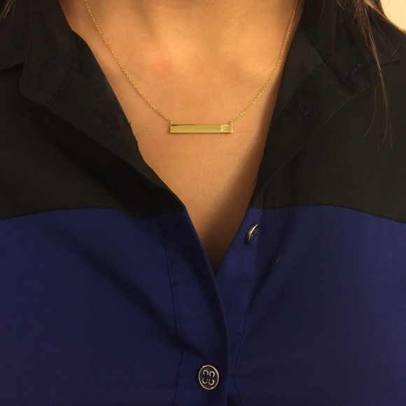 New 18K Bar Necklace!! In A, E, J, M - Picture 3 of 3