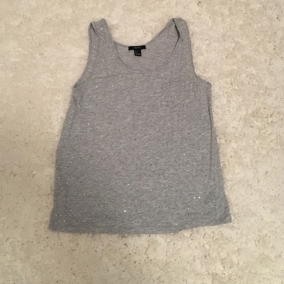 Grey sparkly pocket tank