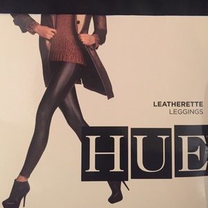 Hue black leatherette leggings