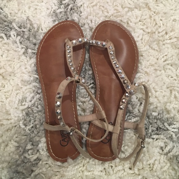 Taupe studded sandal