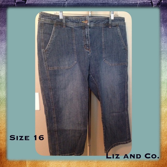 Liz & Co Denim Capris Sz 16