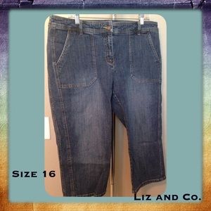 Liz & Co Denim Capris Sz 16