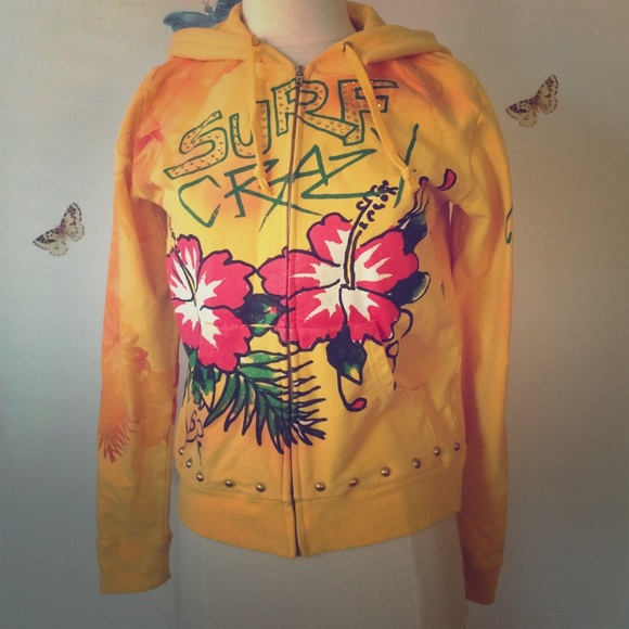 Ed Hardy yellow hoodie by ChristianAudigier size L