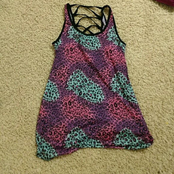 Colorful leopard print cover up