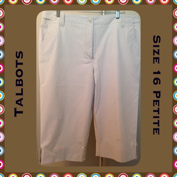 Talbots Khaki Capris Sz 16 Petite