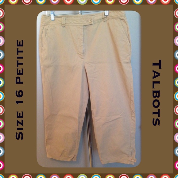 Talbots Dark Khaki Capris Sz 16 Petite