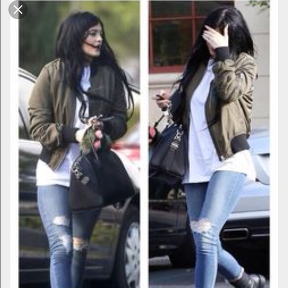 Olive Topshop Bomber Jacket Small (US 2)