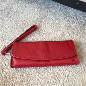 Red wallet with floral inside
