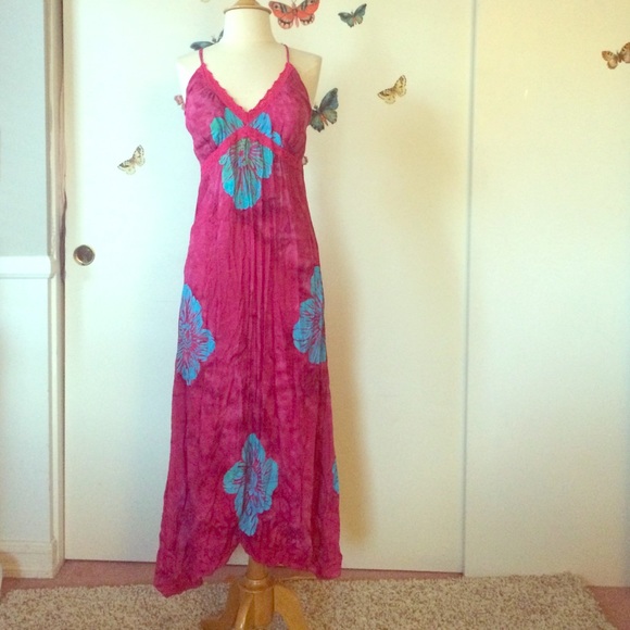 Saniki purple Hawaiian maxi dress size L