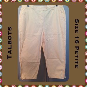 Talbots Light Yellow Cotton Capri Sz 16 Petite