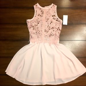 Island Lace Skater Dress Blush