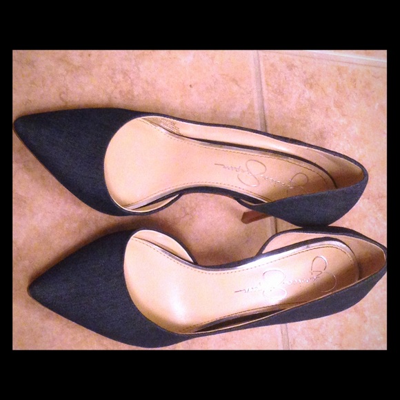Blue denim Jessica Simpson heels
