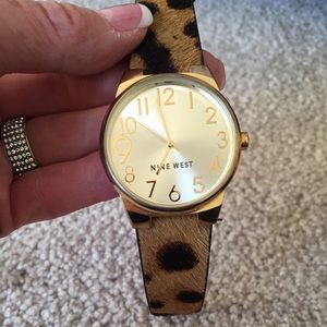 Nine West gold watch with printed band