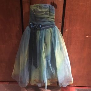 Jessica McClintock Blue and Green Prom Dress