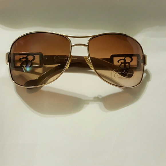 Jessica Simpson gold brown sunglasses