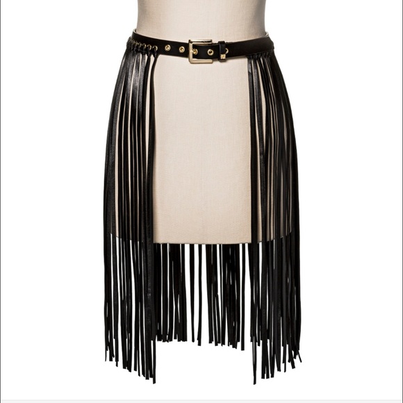 Black fringe belt