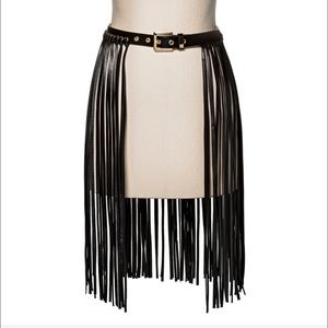 Black fringe belt