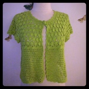 Knit cardigan size petite L green