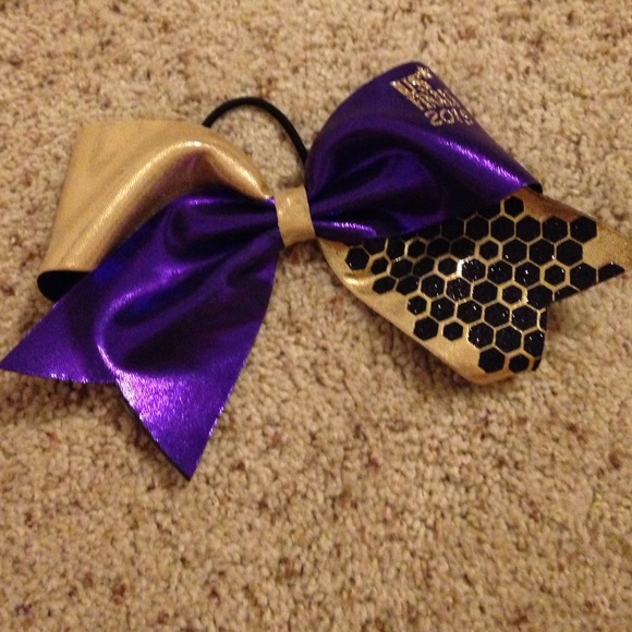Purple and Gold Cheer Bow
