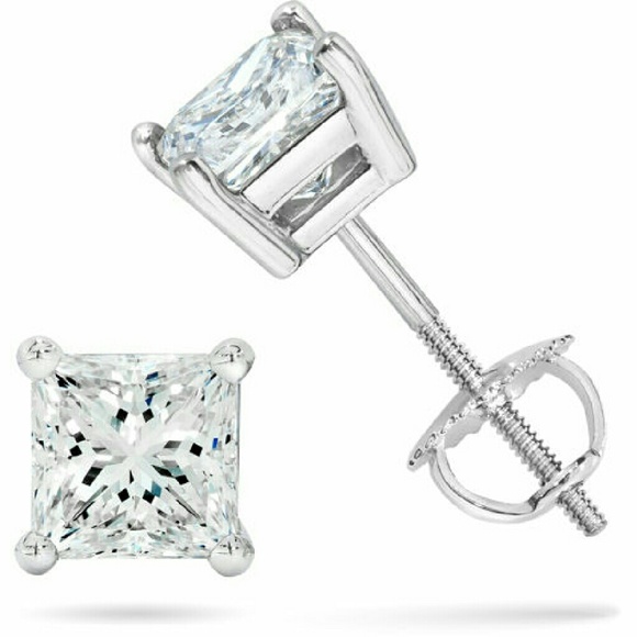 1 ct. Princess Cut Diamond Earrings