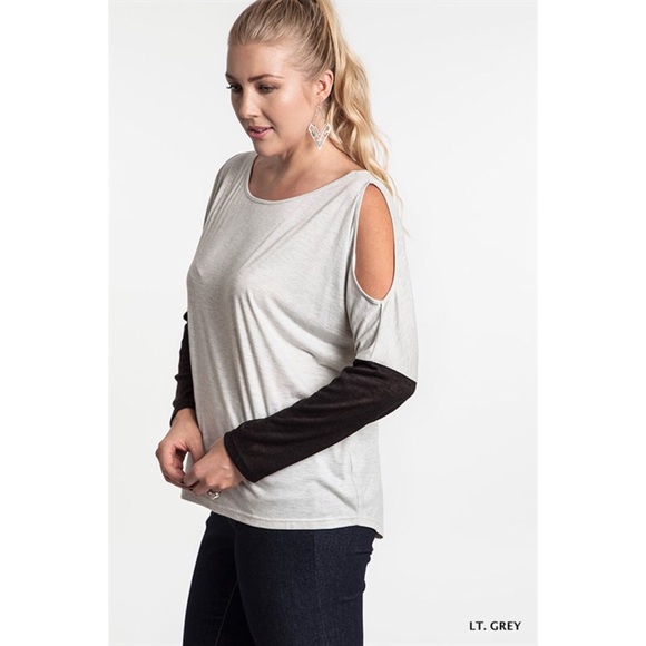 Cold Shoulder Color Block Top - Picture 3 of 4