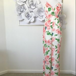 Citrus And Lavender Lane Dresses - White Floral Jumpsuit Citrus And Lavender Lane Dresses - White Floral Jumpsuit