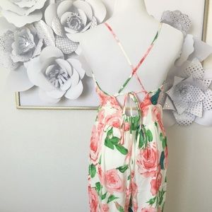 Citrus And Lavender Lane Dresses - White Floral Jumpsuit Citrus And Lavender Lane Dresses - White Floral Jumpsuit