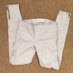 Gray sparkly pants Abercrombie kids with zippers