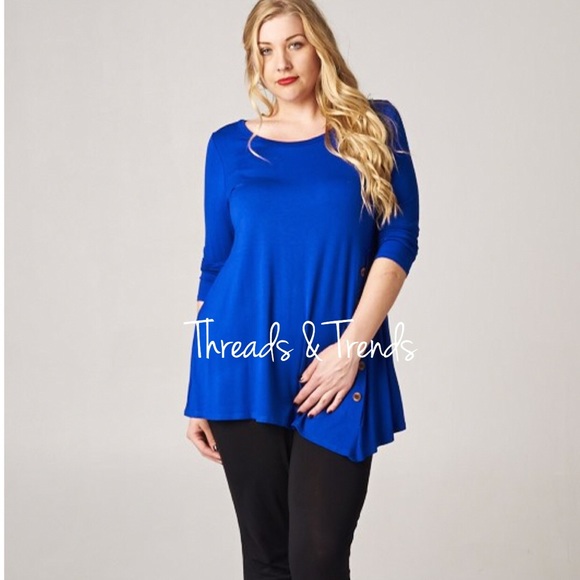 Threads & Trends Tops - Royal Blue Tunic Top