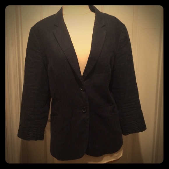 Banana Republic dark navy linen blazer size 14