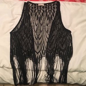 Lace Fringe Vest