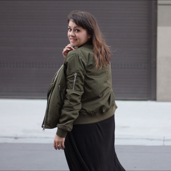Olive Bomber Jacket - Picture 3 of 6