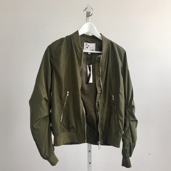Olive Bomber Jacket - Picture 4 of 6