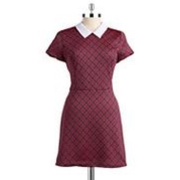 Lord & Taylor Red Collared Dress