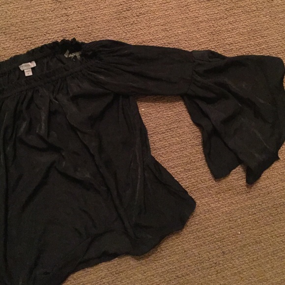 Black bell sleeved top