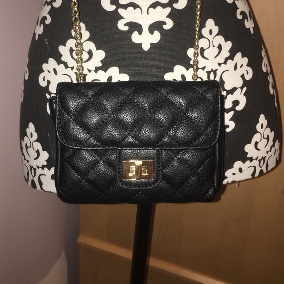 Black Quilted Crossbody