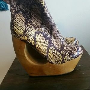 Jeffrey Campbell python cut out ankle boot