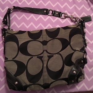 Black & Gray Authentic Coach Purse