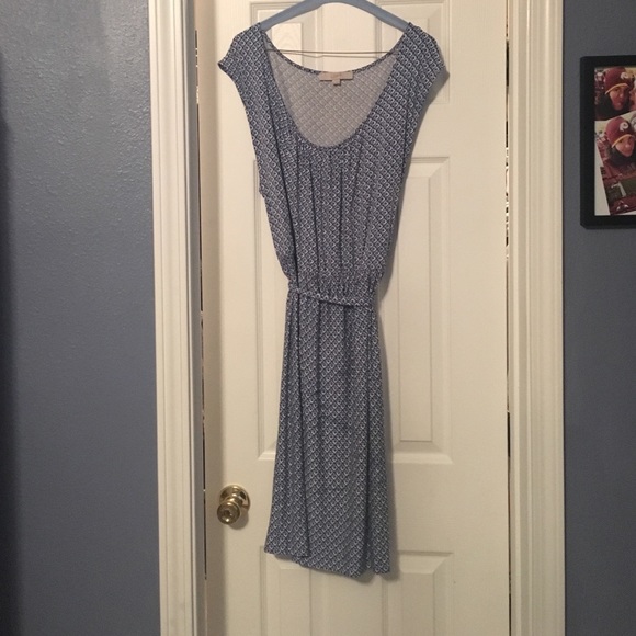 Loft blue and white pattern light weight dress
