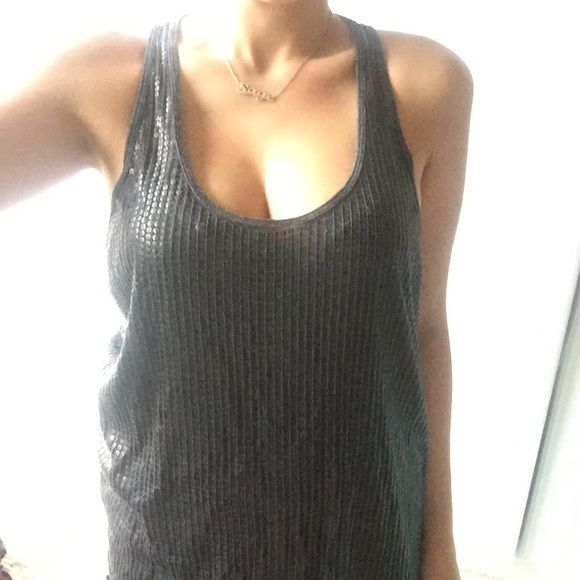 Vince Sequence tank top in Dark Gray